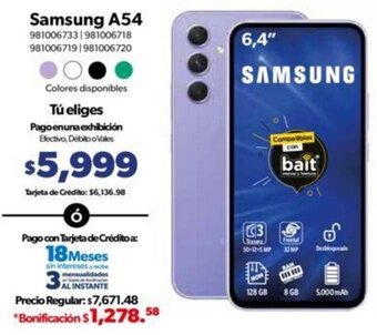 Sam's Club Samsung A54 6,4" oferta