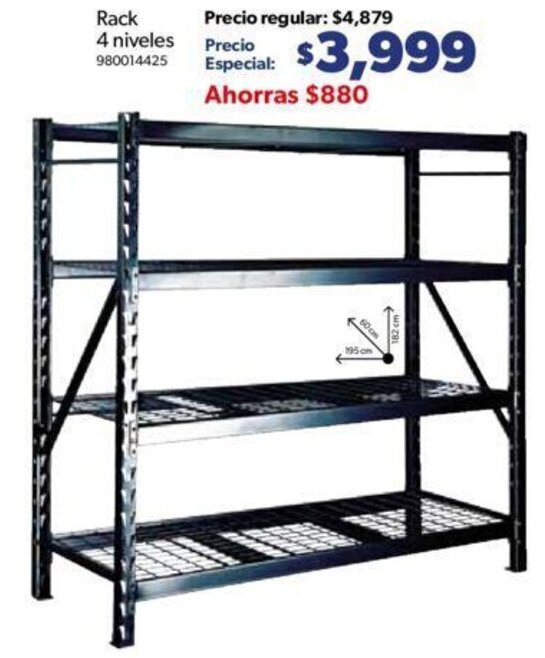 Rack 4 niveles 980014425 oferta en Sam's Club