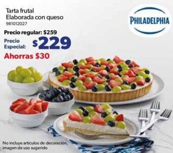 Sam's Club Tarta frutal Elaborada con queso oferta