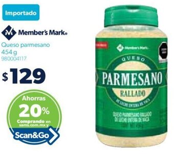 Sam's Club Member's Mark Queso parmesano 454 g oferta