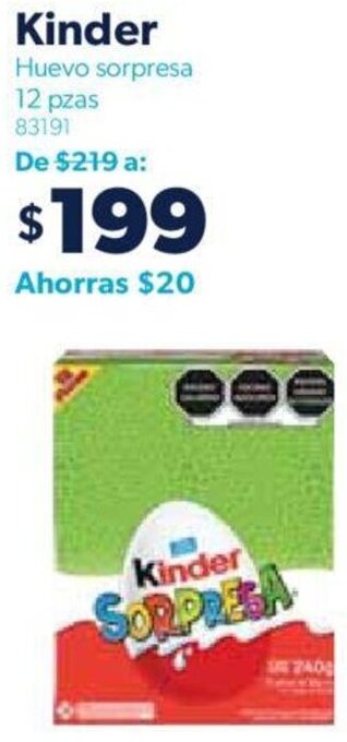 Kinder Huevo sorpresa 12 pzas