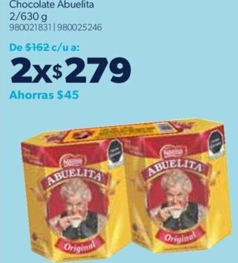 Sam's Club Chocolate Abuelita 2/630 g oferta