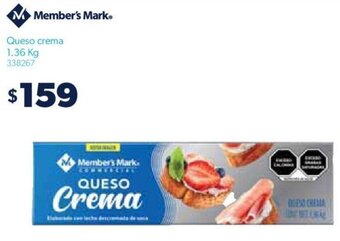 Sam's Club Member's Mark Queso crema 1.36kg oferta
