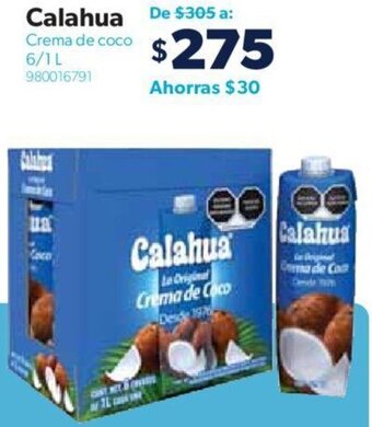 Sam's Club Calahua Crema de coco 6/1L oferta