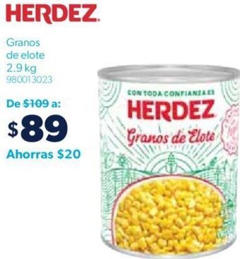 HERDEZ Granos de elote 2.9kg