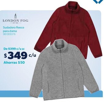 Sam's Club LONDON FOG Sudadera fleece para dama oferta
