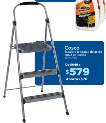 Sam's Club Cosco Escalera plegable de acero con 3 peldaños oferta