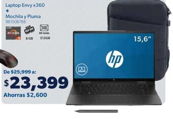 Sam's Club HP Laptop Envy x360 + Mochila y Pluma 981008788 oferta