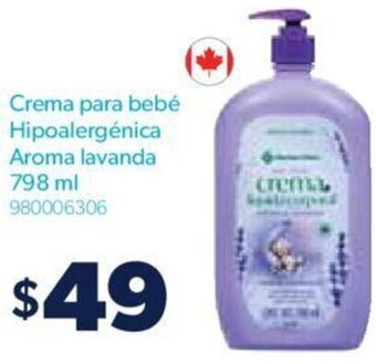 Sam's Club Crema para bebé Hipoalergénica Aroma lavanda 798 ml oferta