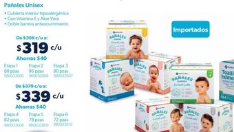 Pañales Unisex Etapa 1 88pzas