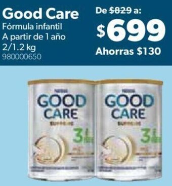 Sam's Club Good Care Fórmula infantil A partir de 1 año 2/1.2 kg oferta