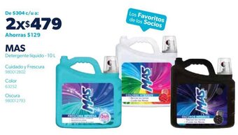 Sam's Club MAS Detergente Líquido 10L oferta