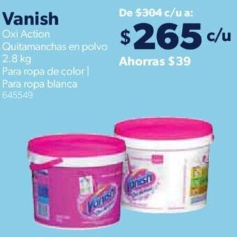 Sam's Club Vanish Oxi Action Quitamanchas en polvo 2.8kg oferta