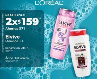 Sam's Club L'ORÉAL Elvive Shampoo 1 L oferta