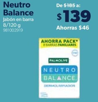 Sam's Club Neutro Balance Jabón en barra 8/120 g oferta