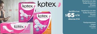 Sam's Club Kotex Nocturna con alas Toallas femeninas 50 pzas oferta