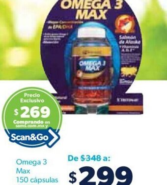 Sam's Club Omega 3 Max 150 cápsulas oferta