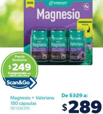 Sam's Club Magnesio + Valeriana 180 cápsulas oferta