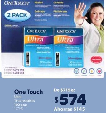 Sam's Club One Touch Tiras reactivas 100 pzas oferta