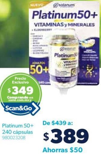 Sam's Club Platinum 50+ 240 cápsulas oferta