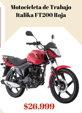 Elektra Motocicleta de Trabajo Italika FT200 Roja oferta