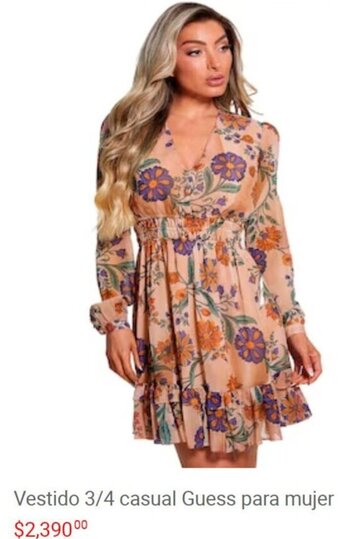 Liverpool Vestido 3/4 casual Guess para mujer oferta