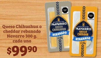 Queso Chihuahua o cheddar rebanado Navarro 300 g