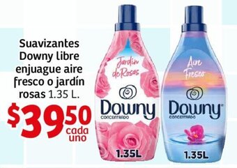 Suavizantes Downy libre enjuague aire fresco o jardín rosas 1.35 L