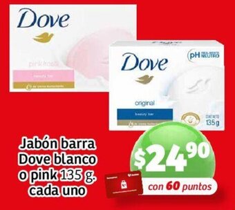 Soriana Mercado Jabón barra Dove blanco o pink 135 g oferta