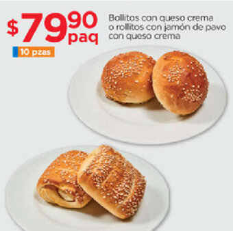 Bollitos con queso crema o rollitos con jamón de pavo paq con queso crema