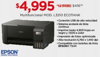 Chedraui EPSON Multifuncional MOD. L3210 ECOTANK oferta