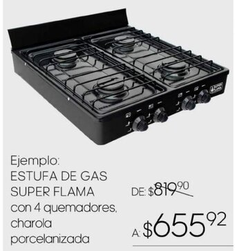 DelSol ESTUFA DE GAS SUPER FLAMA con 4 quemadores oferta