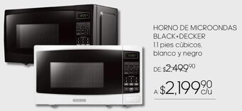 BLACK+DECKER HORNO DE MICROONDAS BLACK+DECKER 1.1 pies cúbicos