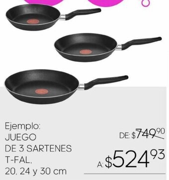 DelSol JUEGO DE 3 SARTENES T-FAL 20, 24 y 30cm oferta
