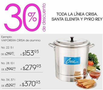 LA LÍNEA CRISA vaporera crisa de aluminio No. 22.51L