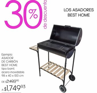 DelSol ASADOR DE CARBÓN BEST HOME tipo barril 98 x 40 100cm oferta