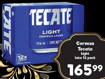 Cerveza Tecate Light lata 12 pack
