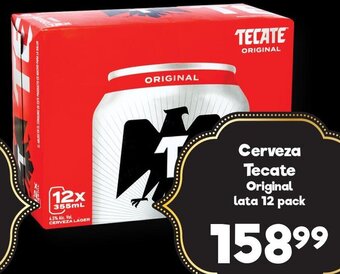 Cerveza Tecate Original lata 12 pack