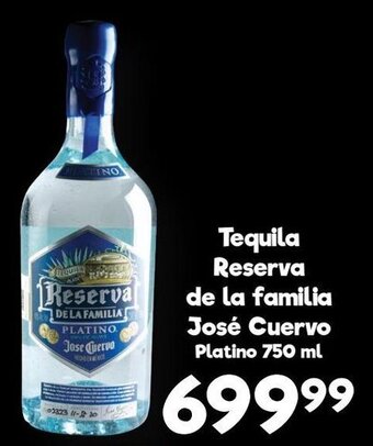 Tequila Reserva de la familia José Cuervo Platino 750 ml