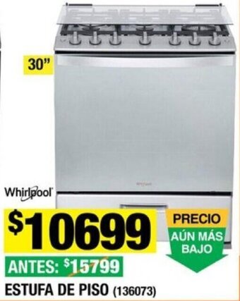 The Home Depot Whirlpool ESTUFA DE PISO 30" oferta