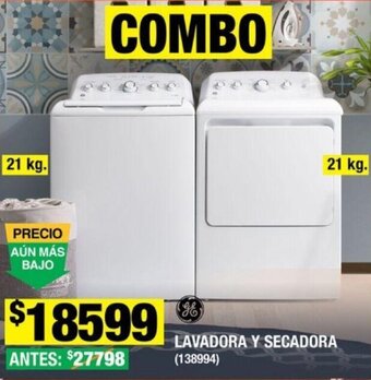 LAVADORA Y SECADORA 21kg