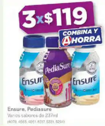 Ensure, Pediasure Varios Sabores de 237ml