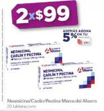 Farmacias del Ahorro Neomicina / Caolin / Pectina Marca de Ahorro 20 Tabletas oferta