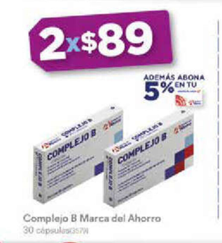 Complejo B Marca del Ahorro 30 Capsulas oferta en Farmacias del Ahorro Complejo B Marca del Ahorro 30 Capsulas oferta en Farmacias del Ahorro