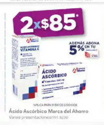 Farmacias del Ahorro Acido Ascorbico Marca del Ahorro oferta