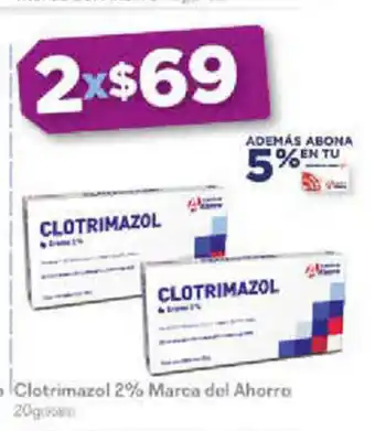 Farmacias del Ahorro Clotrimazol 2% Marca del Ahorro oferta