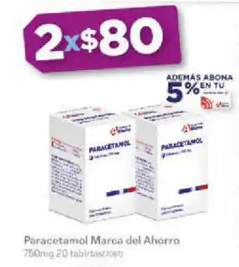 Farmacias del Ahorro Paracetamol Marca del Ahorro 750mg oferta