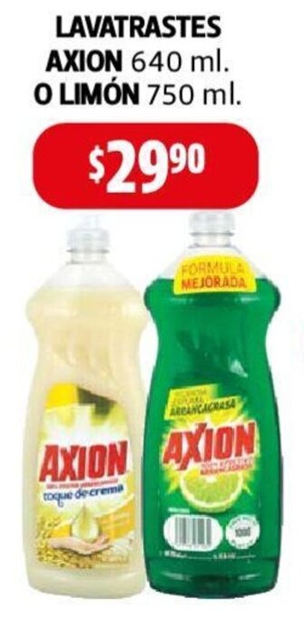 Farmacias Guadalajara AXION LAVATRASTES 640 ml O LIMÓN 750 ml oferta