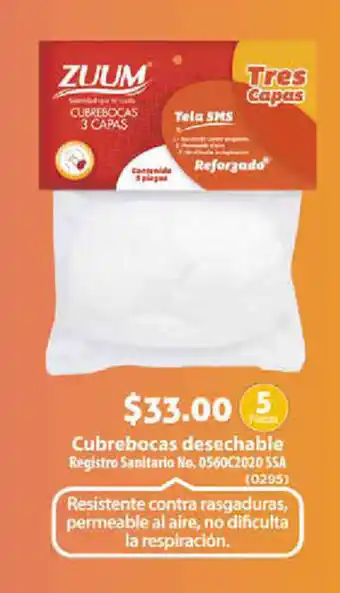Farmacias del Ahorro Cubrebocas Desechable oferta
