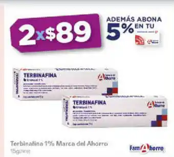 Farmacias del Ahorro Terbinafina 1% Marca del Ahorro 15g oferta
